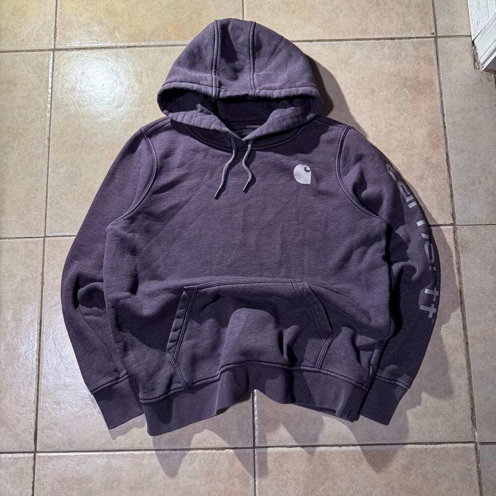 Y2k purple carhartt hoodie size L in Mens